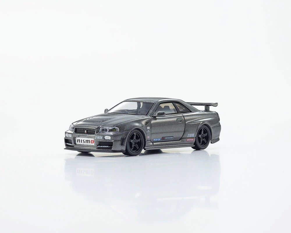 Kyosho 1:64 Nissan NISMO R34 GT-R Grey NISMO BNR34 CRS Version (MOTN LED Base Compatible)