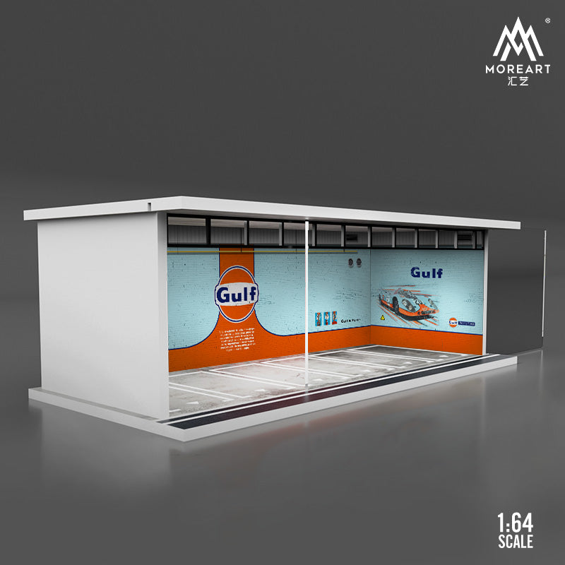 MoreArt 1/64 Car Park Garage Diorama with LED Light- Gulf Edition