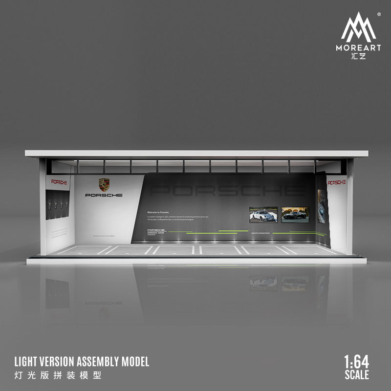 MoreArt 1/64 Car Park Garage Diorama with LED Light- Porsche Edition