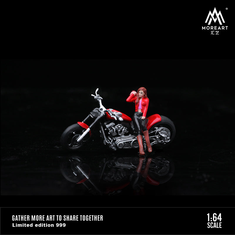 MoreArt 1:64 Harley-Davidson Motorcycle Pretty Girl Doll Set (1 Motorcycle + 1 Figure)