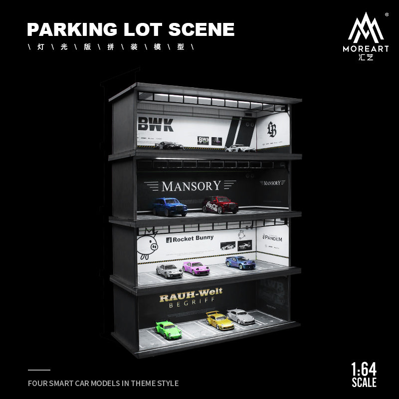MoreArt 1/64 Car Park Garage Diorama with LED Light- RWB Edition