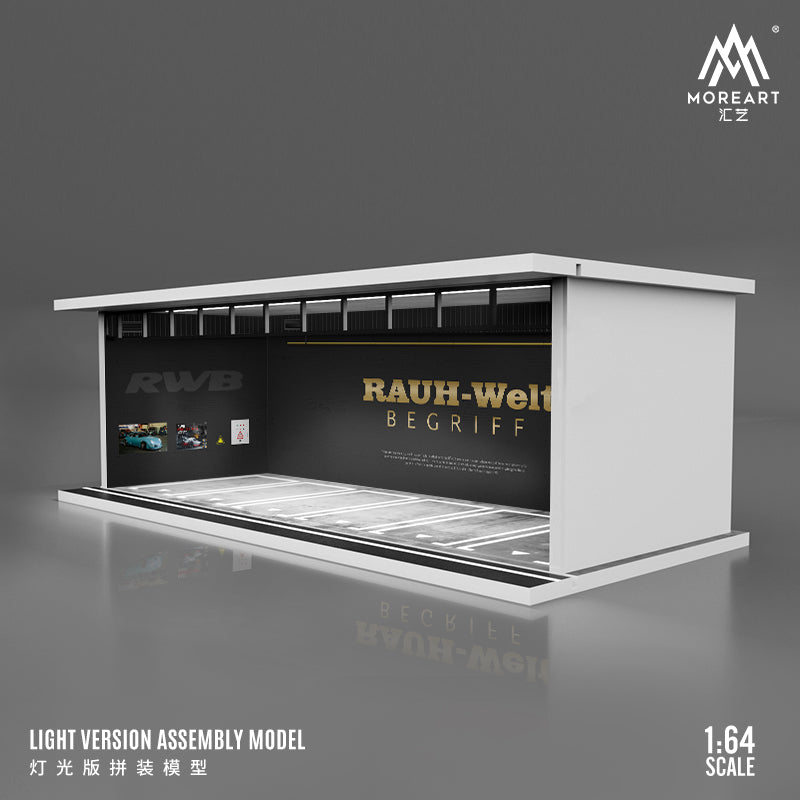 MoreArt 1/64 Car Park Garage Diorama with LED Light- RWB Edition