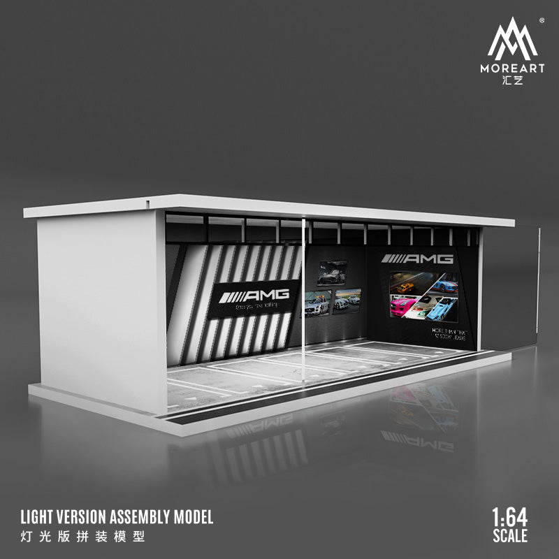MoreArt 1/64 Car Park Garage Diorama with LED Light- Mercedes Benz AMG Edition