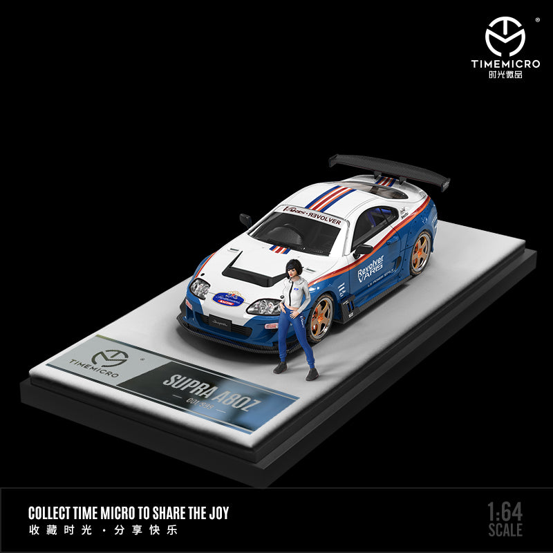 Time Micro 1/64 Toyota Supra A80Z Rothmans Edition with Model Girl Miniature Figure