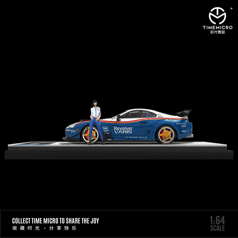 Time Micro 1/64 Toyota Supra A80Z Rothmans Edition with Model Girl Miniature Figure