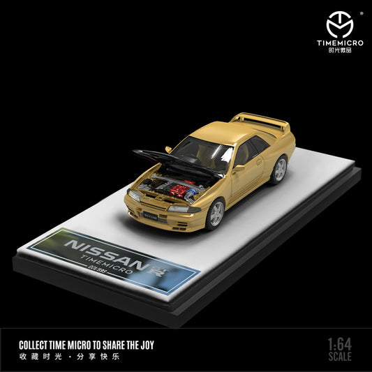 Time Micro 1/64 Nissan Skyline GT-R R32 Open Bonnet Engine Hood -Gold