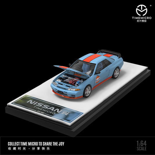Time Micro 1/64 Nissan Skyline GT-R R32 Open Bonnet Engine Hood -Gulf Edition