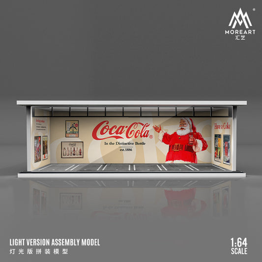MoreArt 1/64 Parking Lot Scene Diorama with LED Light- Coca Cola Classic Christmas Edition