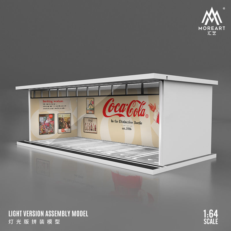 MoreArt 1/64 Parking Lot Scene Diorama with LED Light- Coca Cola Classic Christmas Edition