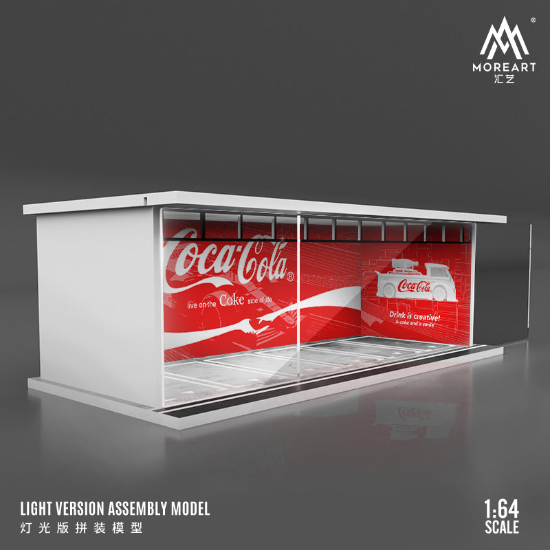 MoreArt 1/64 Car Park Garage Diorama with LED Light- Coca Cola Edition