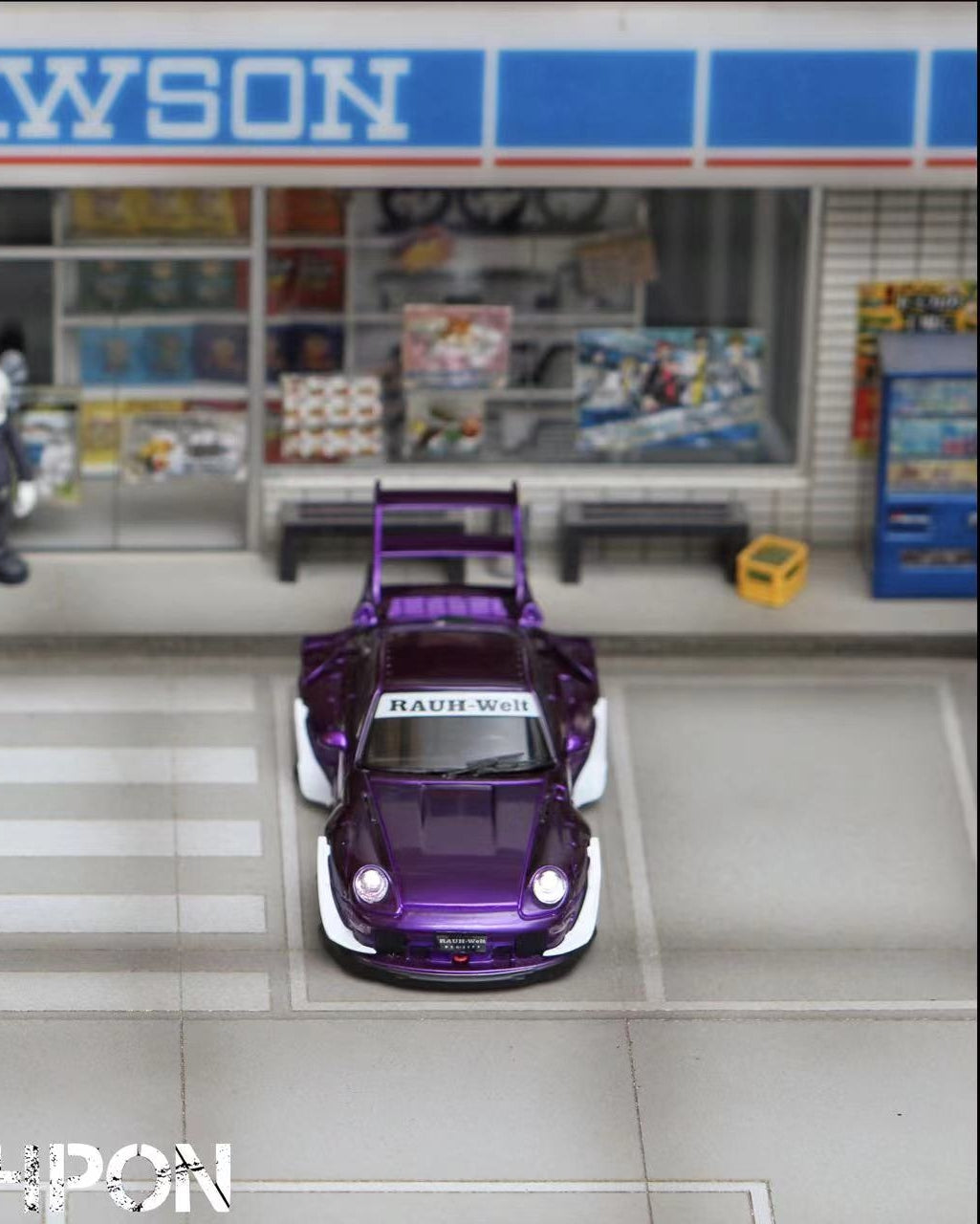 Street Weapon 1/64 Porsche RWB 993 Flash Purple High Tail Spoiler Edition (Option B)