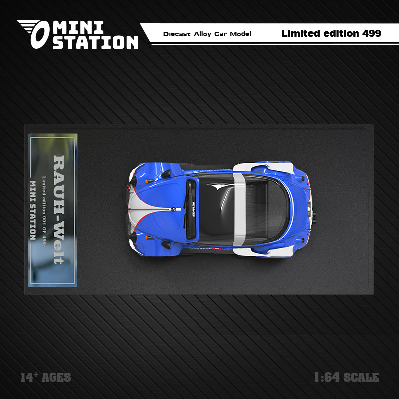 Mini Station 1/64 Volkswagen Beetle RWB Targa Blue and White