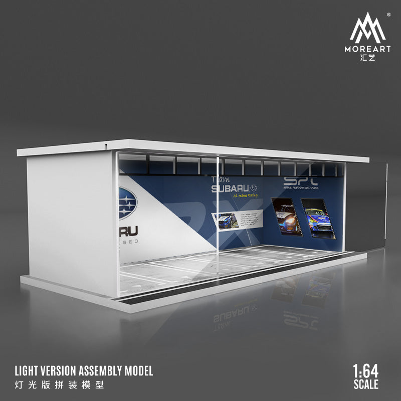 MoreArt 1/64 Parking Lot Scene Diorama with LED Light- Subaru Edition