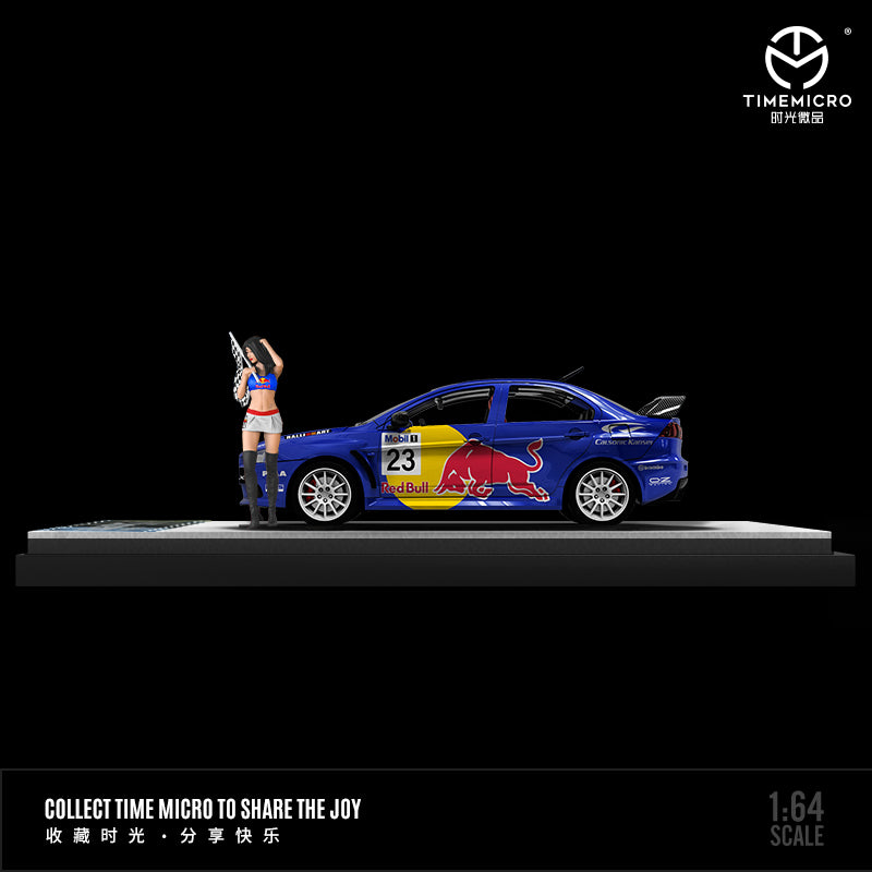 Time Micro 1/64 Mitsubishi Lancer Evolution X Evo 10 Red Bull Edition with Model Girl Figure