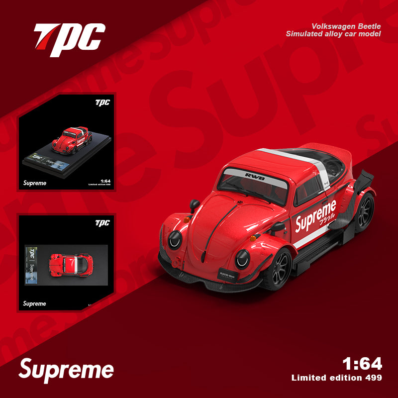 TPC 1/64 Volkswagen Beetle RWB Supreme Red with Model Girl Figure