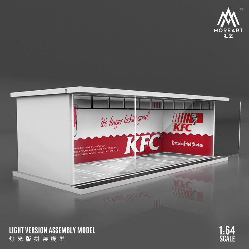 MoreArt 1/64 Parking Lot Scene Diorama with LED Light- KFC Edition