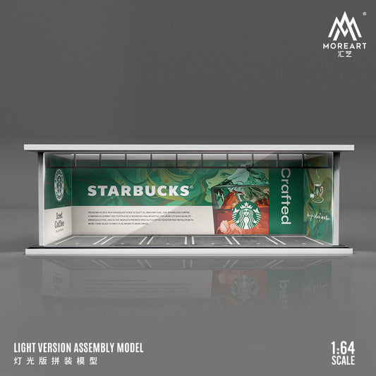 MoreArt 1/64 Car Park Garage Diorama with LED Light- Starbucks Edition