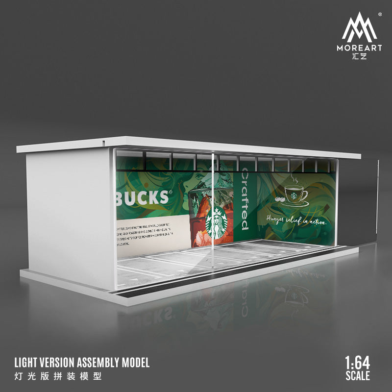 MoreArt 1/64 Car Park Garage Diorama with LED Light- Starbucks Edition