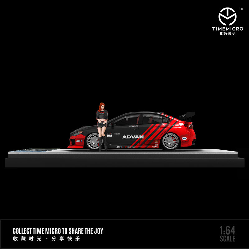 Time Micro 1/64 Subaru WRX STI ADVAN Edition with Girl Figure