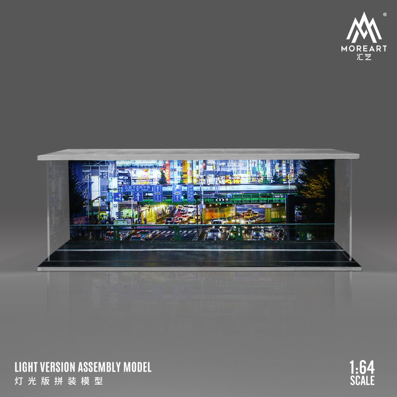MoreArt 1/64 Lighting Scenes with Urban Street Style Parking Lot Scene Diorama- Set D