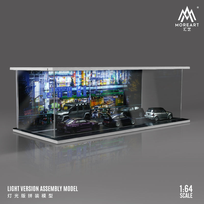 MoreArt 1/64 Lighting Scenes with Urban Street Style Parking Lot Scene Diorama- Set D