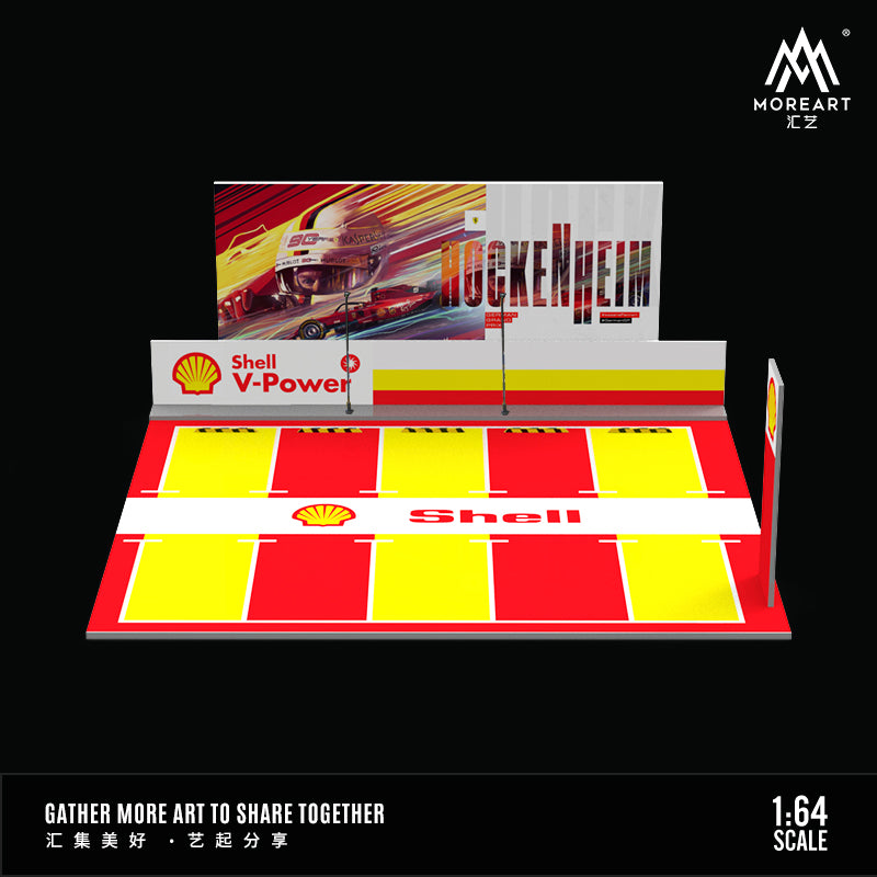 MoreArt 1/64 Car Park Parking Lot Scene Outdoor Diorama with LED Light- Shell Edition