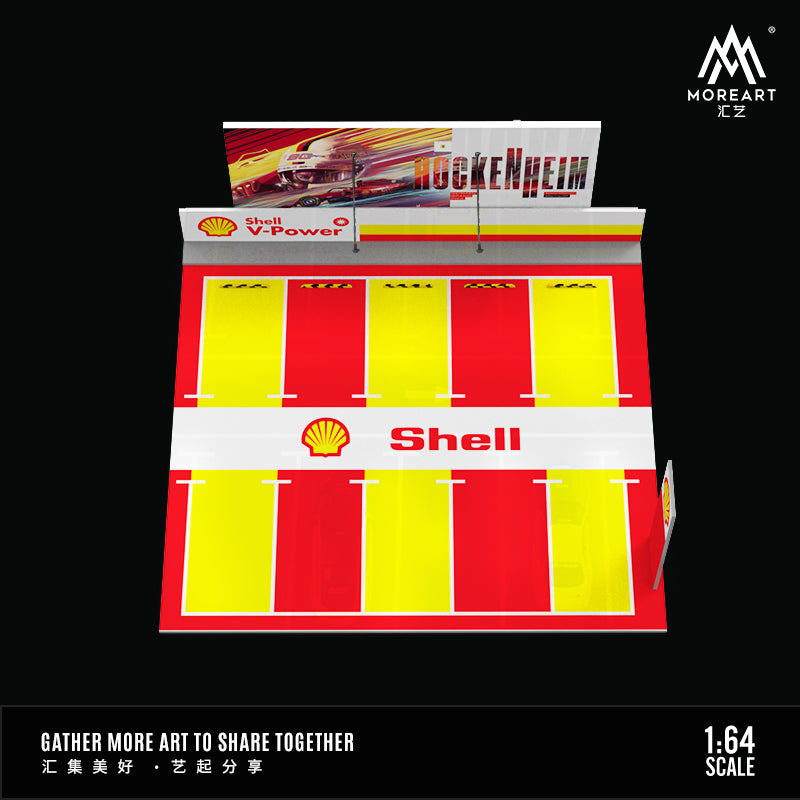 MoreArt 1/64 Car Park Parking Lot Scene Outdoor Diorama with LED Light- Shell Edition