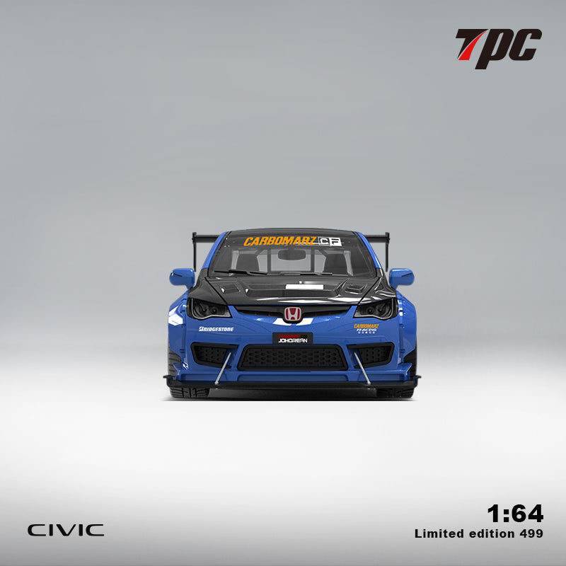 TPC 1:64 Honda CIVIC Type-R FD2 Modified Blue with Model Girl Figure