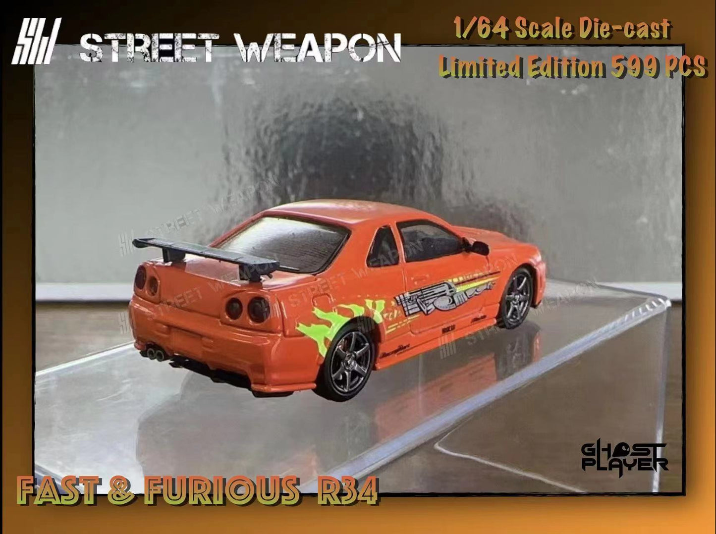 Street Weapon 1:64 Nissan Skyline GT-R R34 Fast and Furious Orange
