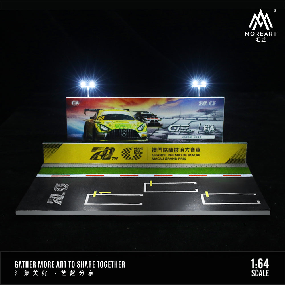MoreArt 1:64 Race Event Assembly Scene Macau FIA GT Grand Prix LED Light Diorama