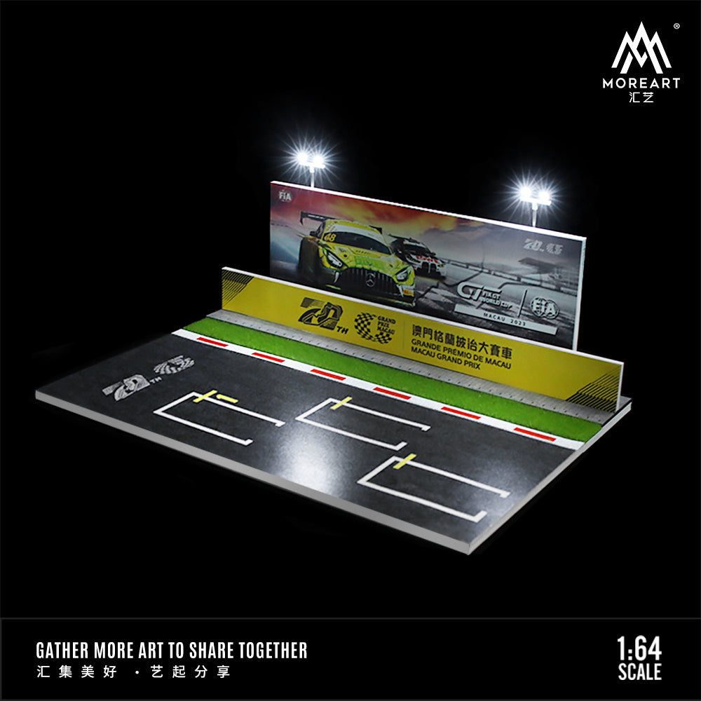 MoreArt 1:64 Race Event Assembly Scene Macau FIA GT Grand Prix LED Light Diorama