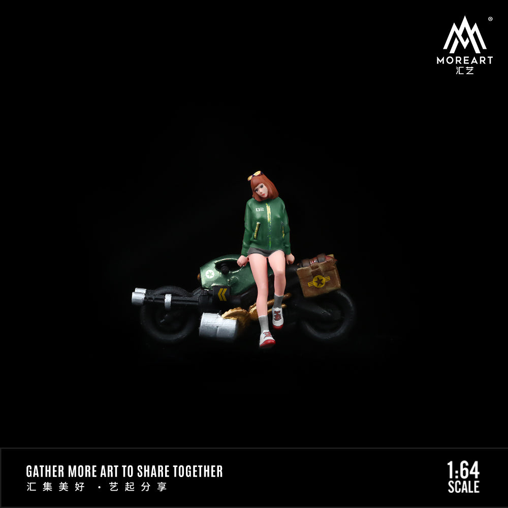 MoreArt 1:64 Fighter Beauty Motorcycle Doll Set (1 Motorcycle + 1 Figure)