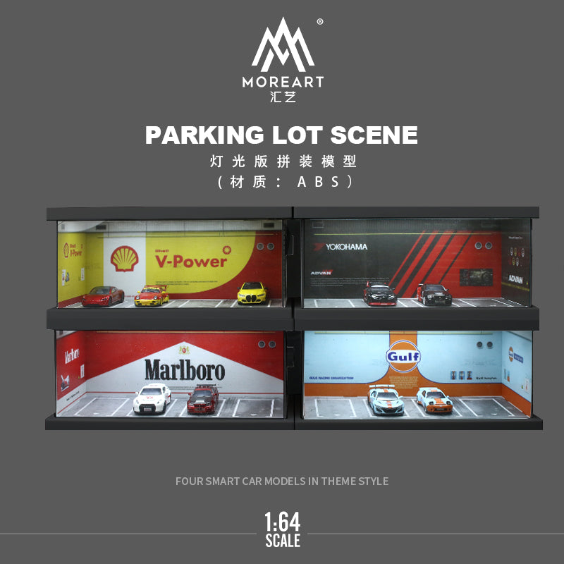 MoreArt 1/64 Parking Lot Scene Diorama Premier ABS Material Version with LED Light - ADVAN Edition
