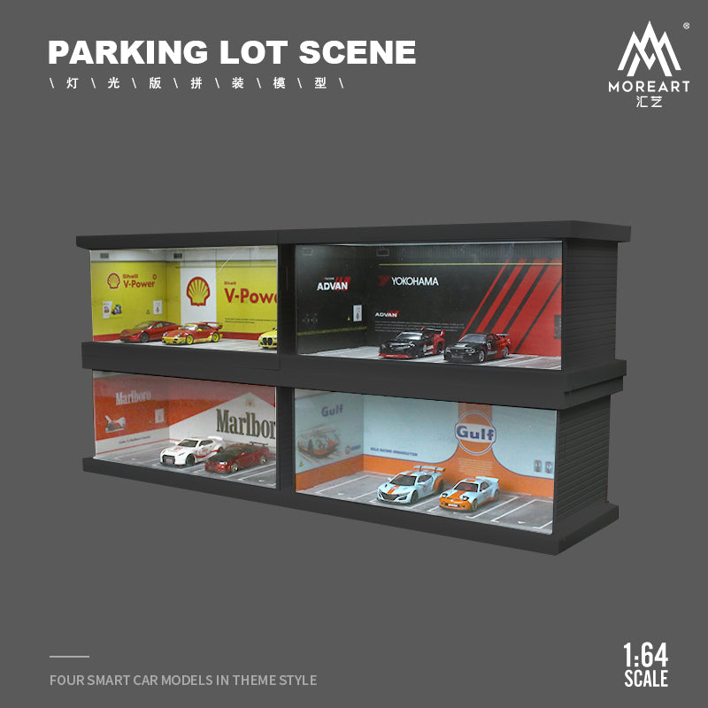 MoreArt 1/64 Parking Lot Scene Diorama Premier ABS Material Version with LED Light - ADVAN Edition