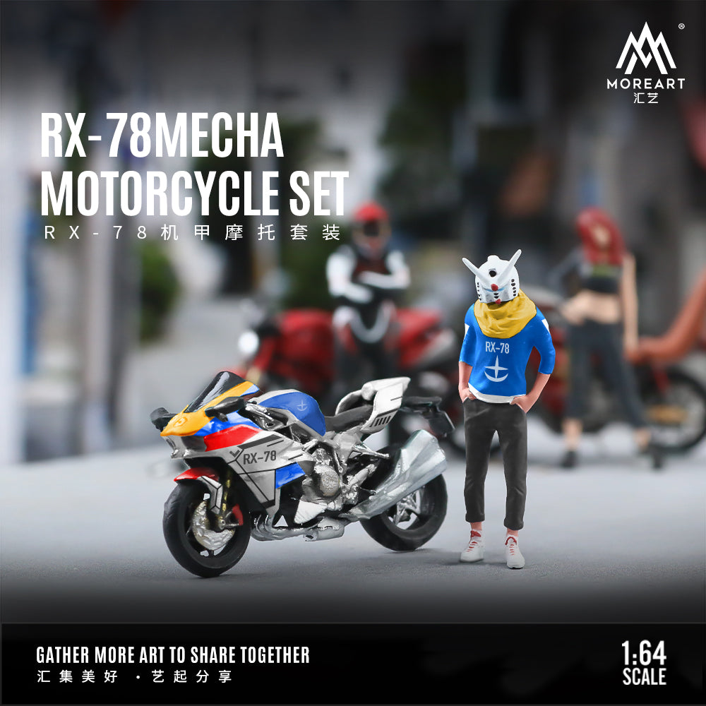 MoreArt 1:64 Gundam RX-78 Motorcycle Doll Set (1 Motorcycle + 1 Figure)