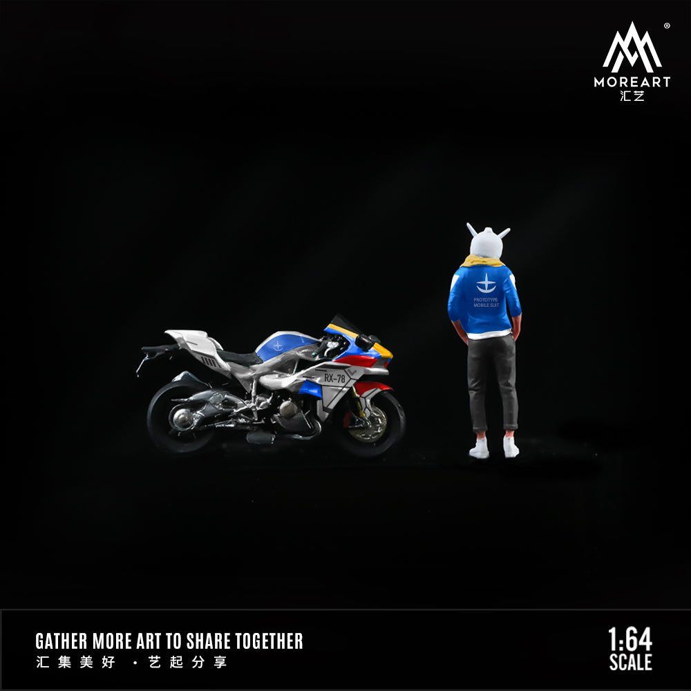 MoreArt 1:64 Gundam RX-78 Motorcycle Doll Set (1 Motorcycle + 1 Figure)