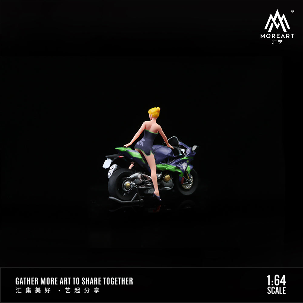 MoreArt 1:64 Kawasaki Evangelion Motorcycle Doll Set (1 Motorcycle + 1 Figure)