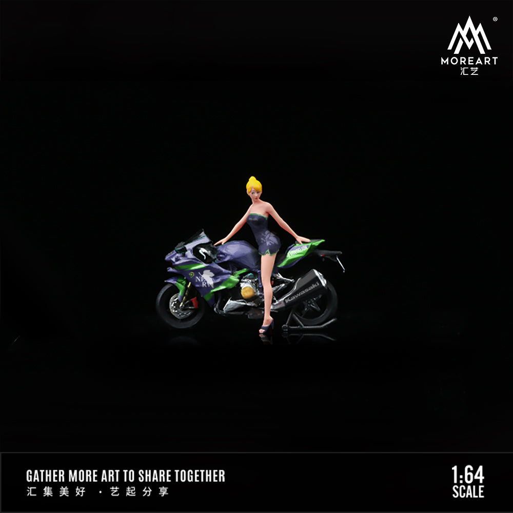 MoreArt 1:64 Kawasaki Evangelion Motorcycle Doll Set (1 Motorcycle + 1 Figure)