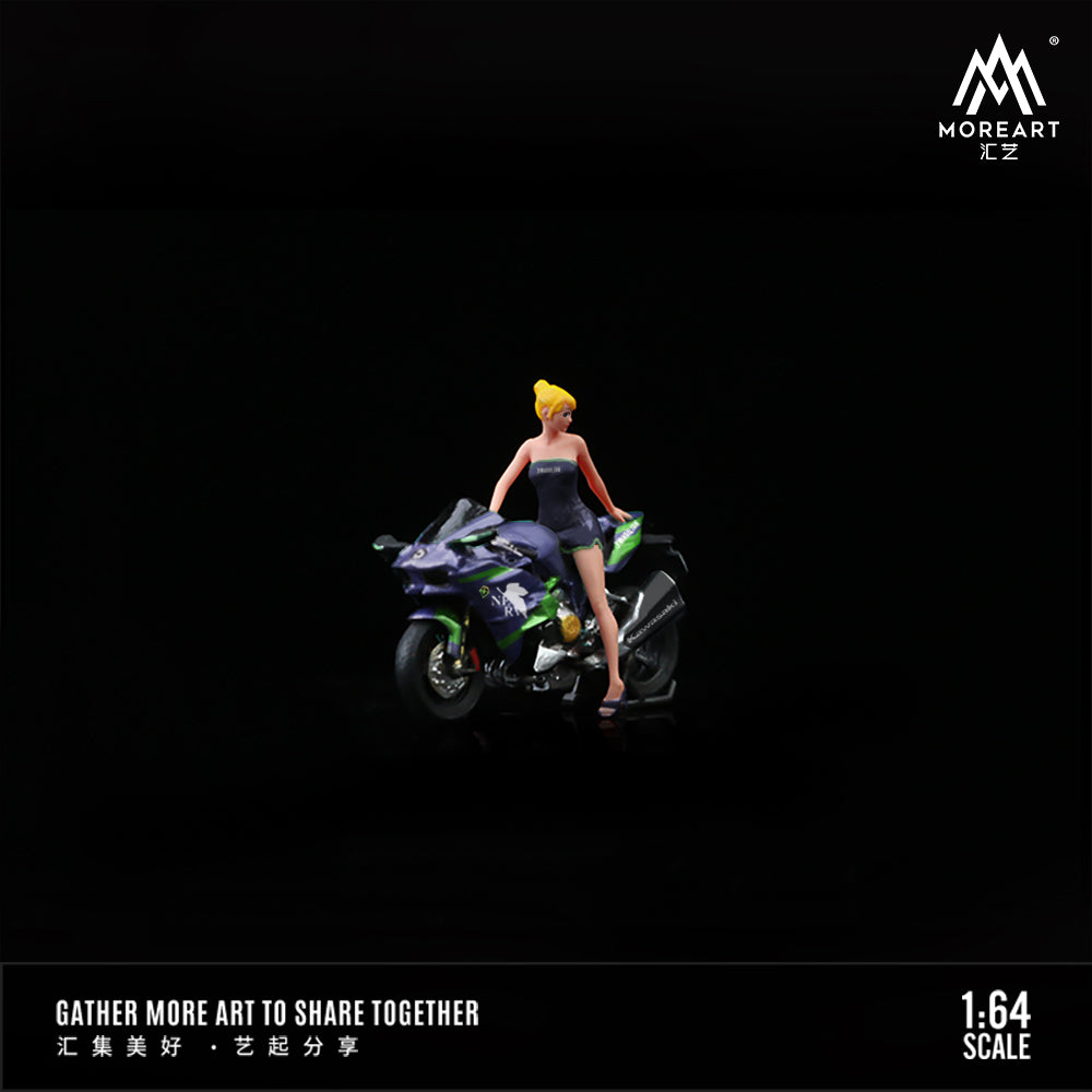 MoreArt 1:64 Kawasaki Evangelion Motorcycle Doll Set (1 Motorcycle + 1 Figure)