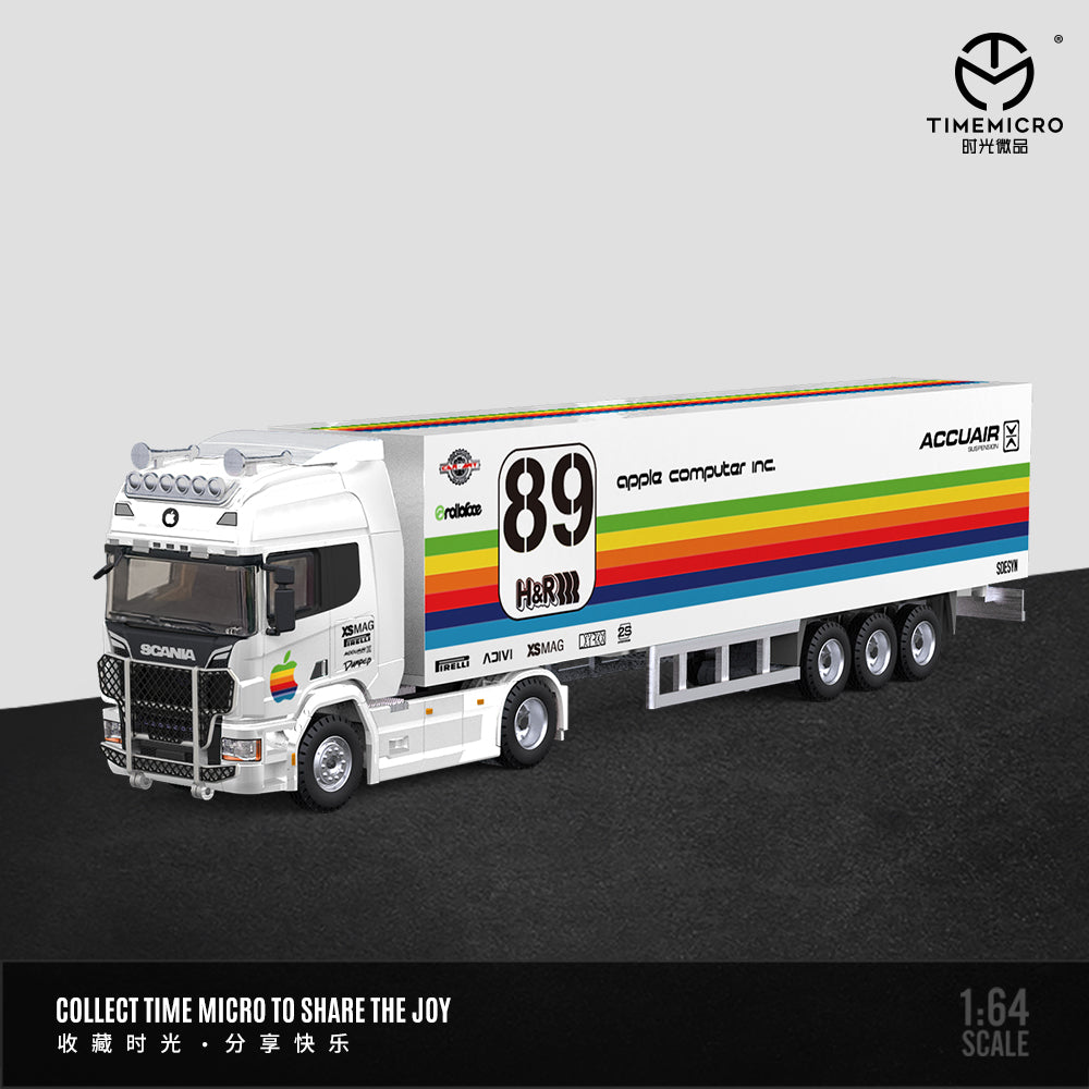 Time Micro 1:64 Scania Container Truck White Apple Edition