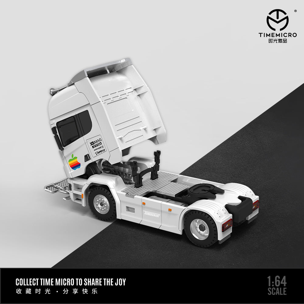 Time Micro 1:64 Scania Container Truck White Apple Edition