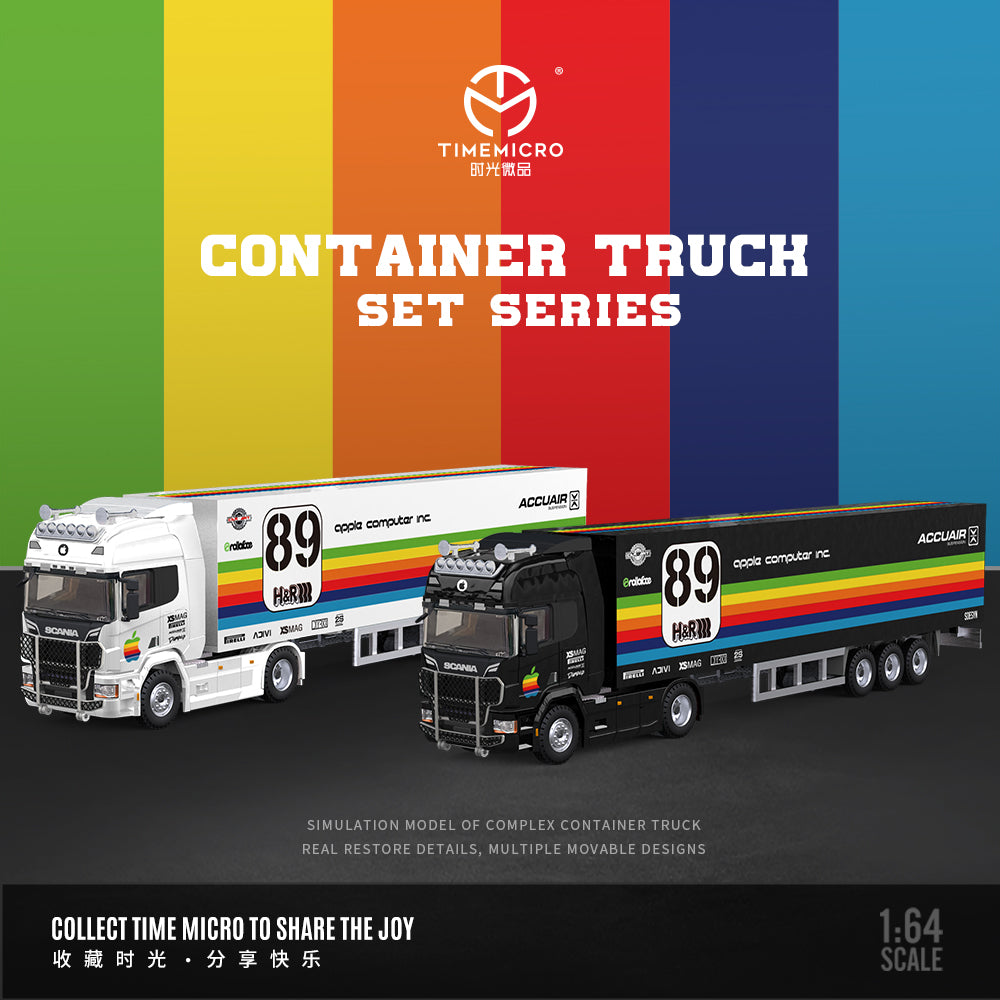 Time Micro 1:64 Scania Container Truck White Apple Edition