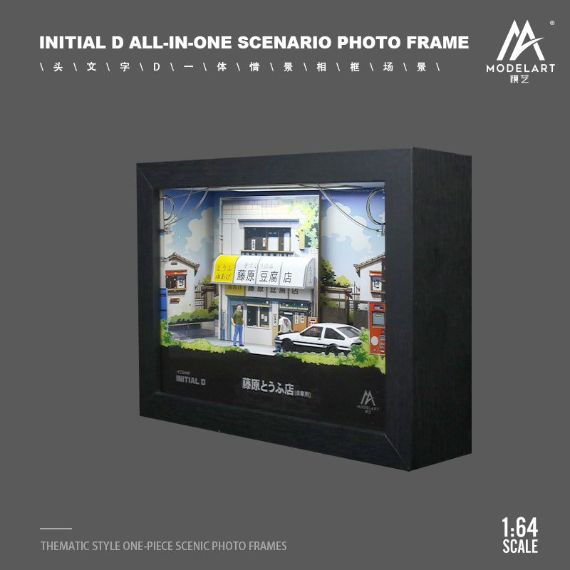 ModelArt 1:64 Initial D All In One Scenario Diorama Photo Frame with LED Light