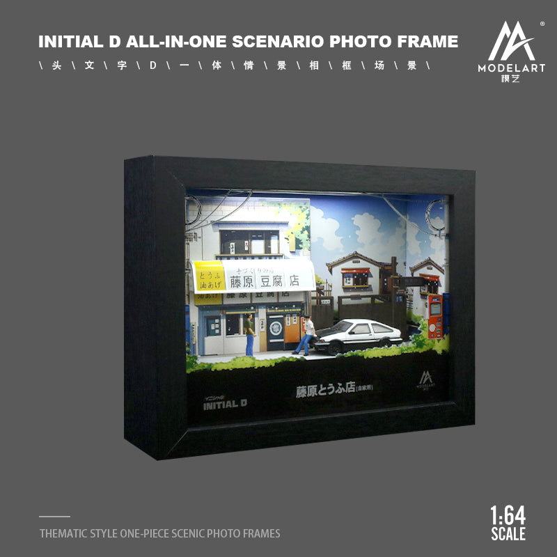 ModelArt 1:64 Initial D All In One Scenario Diorama Photo Frame with LED Light