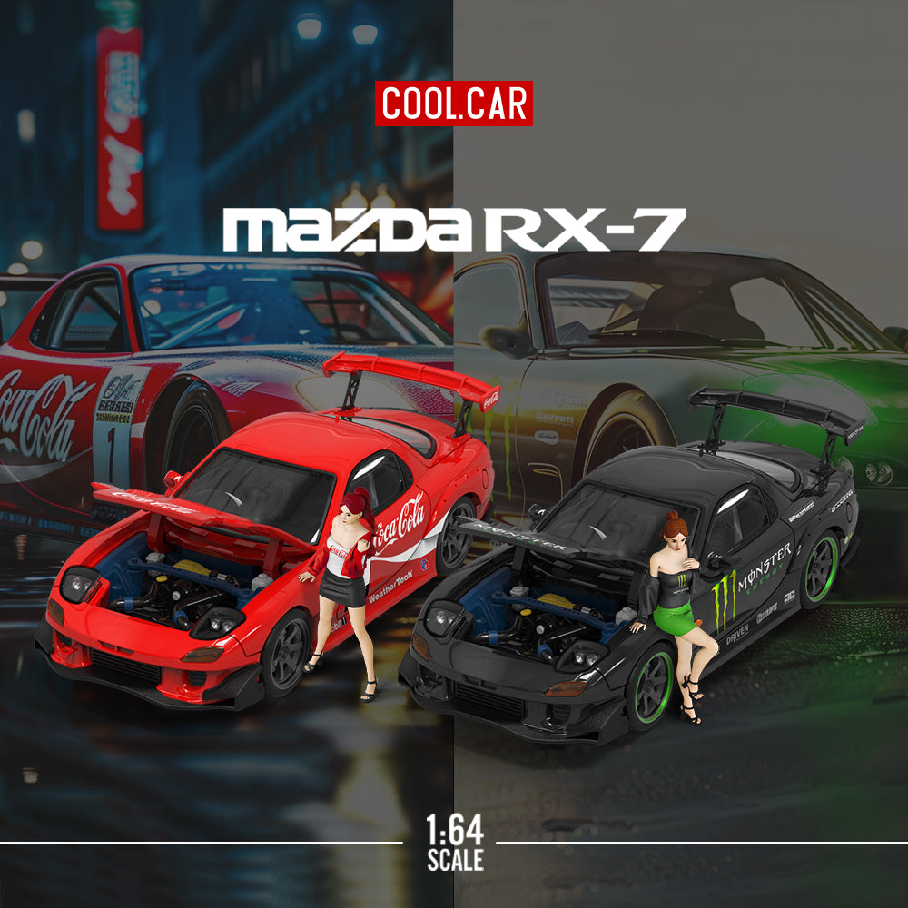 Cool.Car 1:64 Mazda RX-7 Re Amemiya Openable Engine Hood Monster Energy Edition