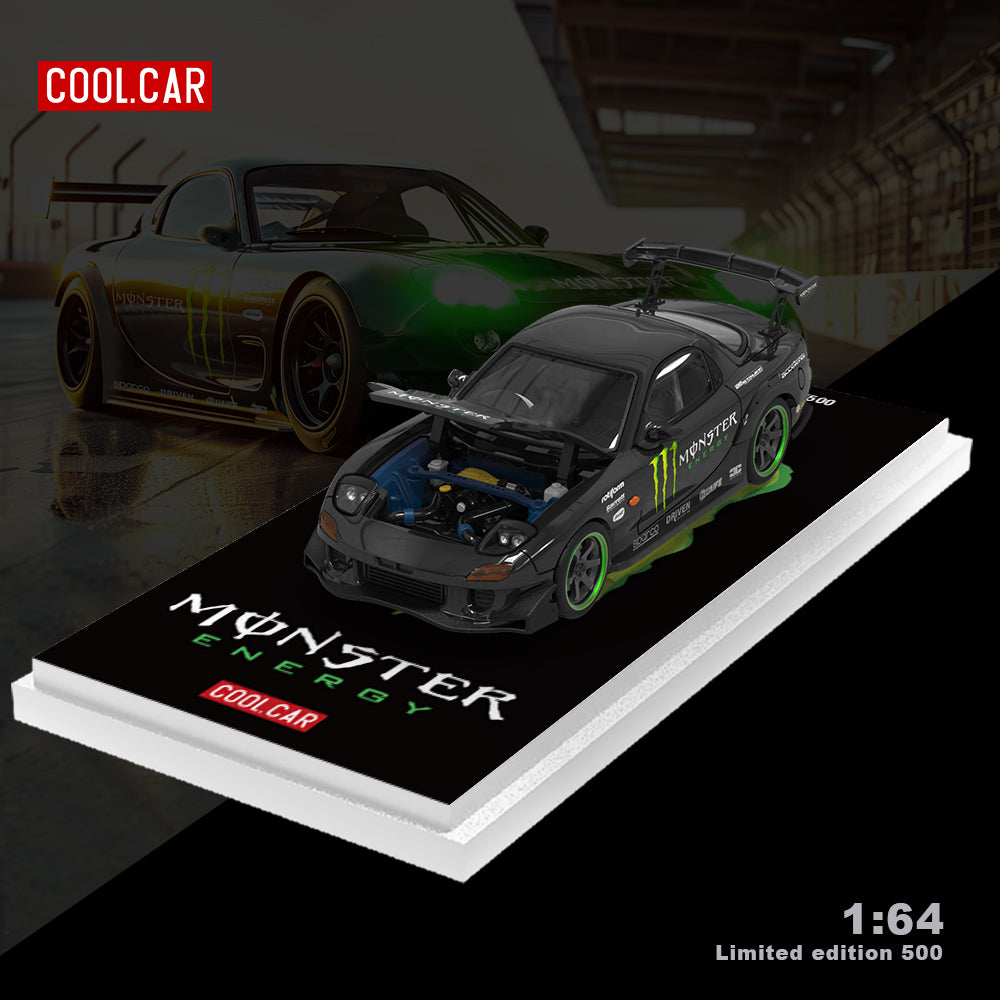 Cool.Car 1:64 Mazda RX-7 Re Amemiya Openable Engine Hood Monster Energy Edition
