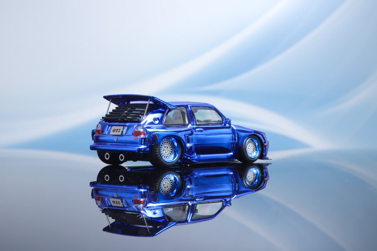 Liberty64 1:64 Volkswagen Golf MK2 KS Concept Chrome Blue