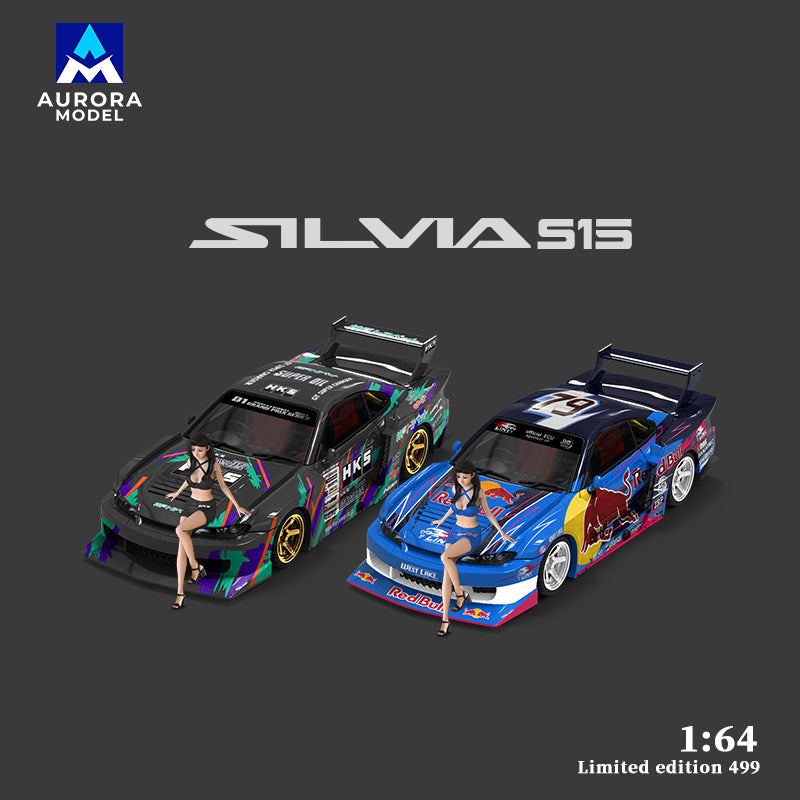 Aurora Model 1:64 Nissan Silvia S15 Openable Engine Hood HKS Edition