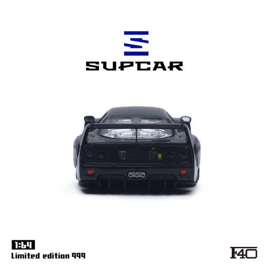 Supcar 1:64 Ferrari F40 Black Carbon in Premium Box Packaging