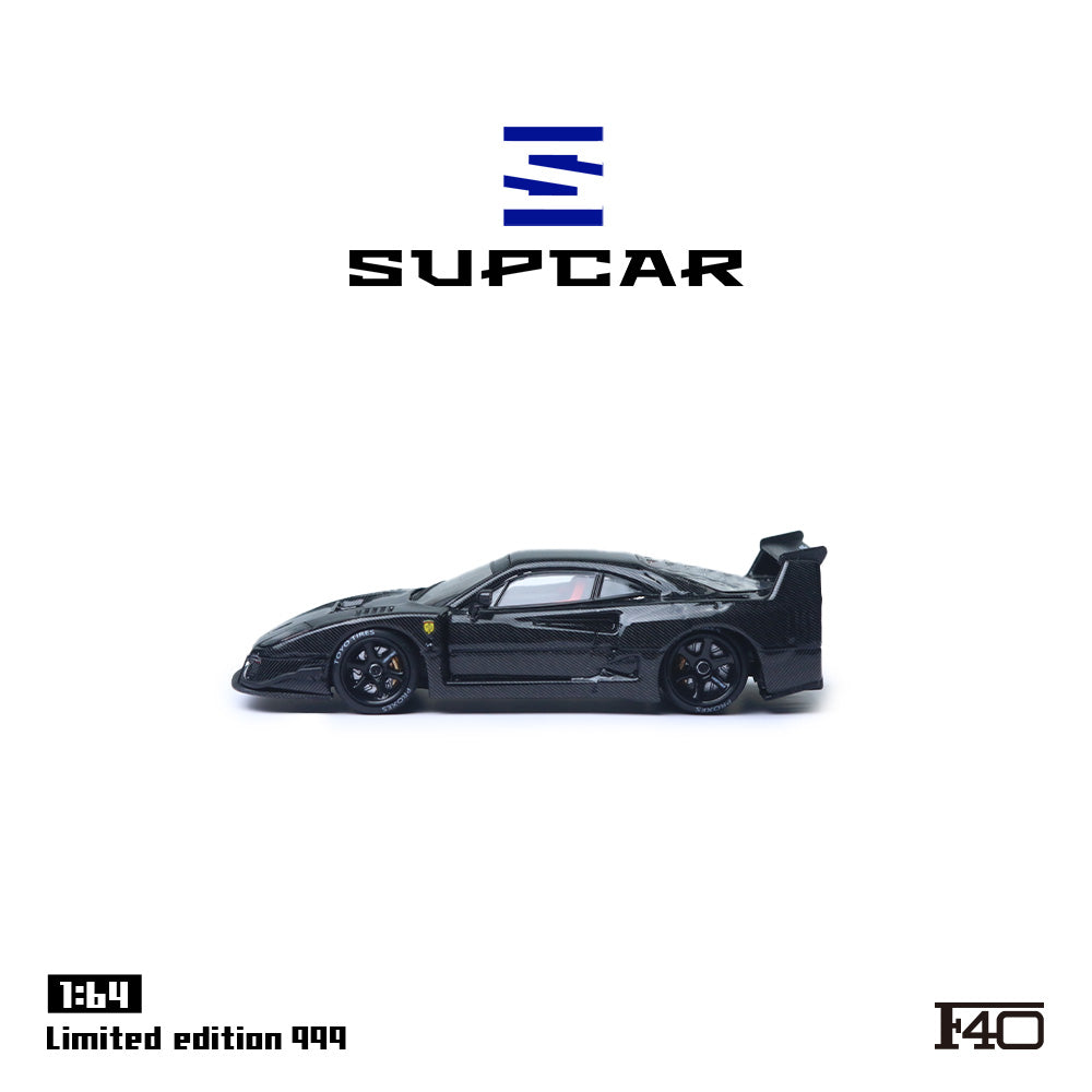 Supcar 1:64 Ferrari F40 Black Carbon in Premium Box Packaging